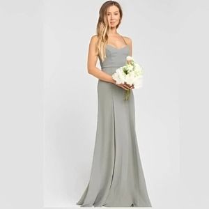 SHOW Me Your Mumu Godshaw Goddess Gown LG Charcoal Bridesmaid Wedding Gala Party